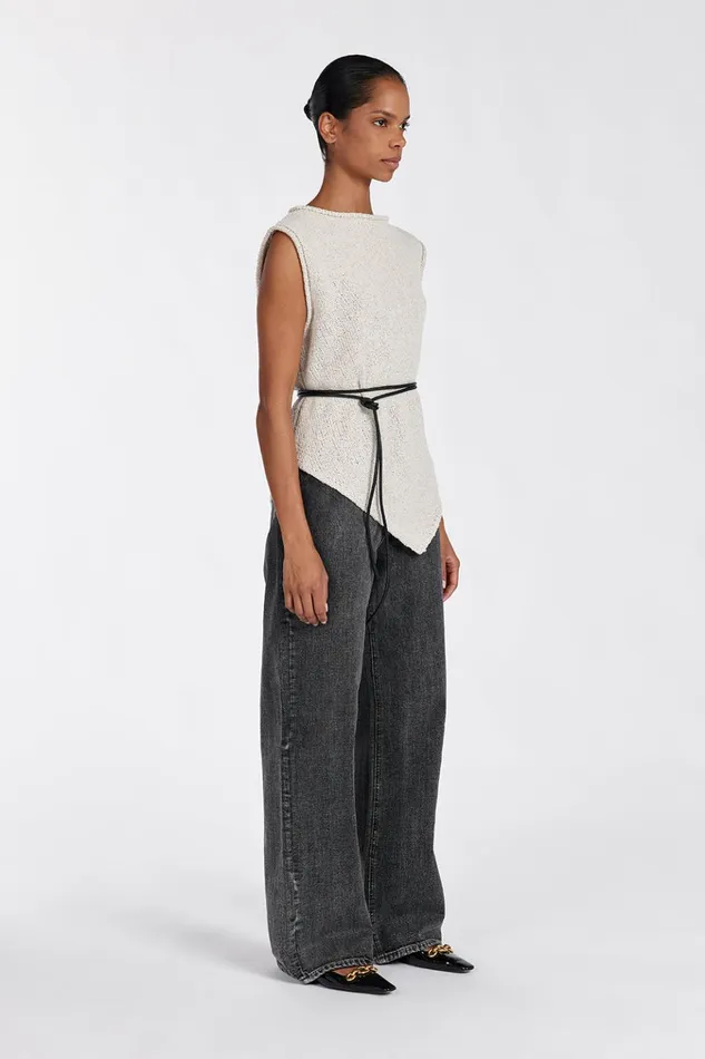 Women Knitted DISSH ALTHEA STONE ASYM KNIT TOP