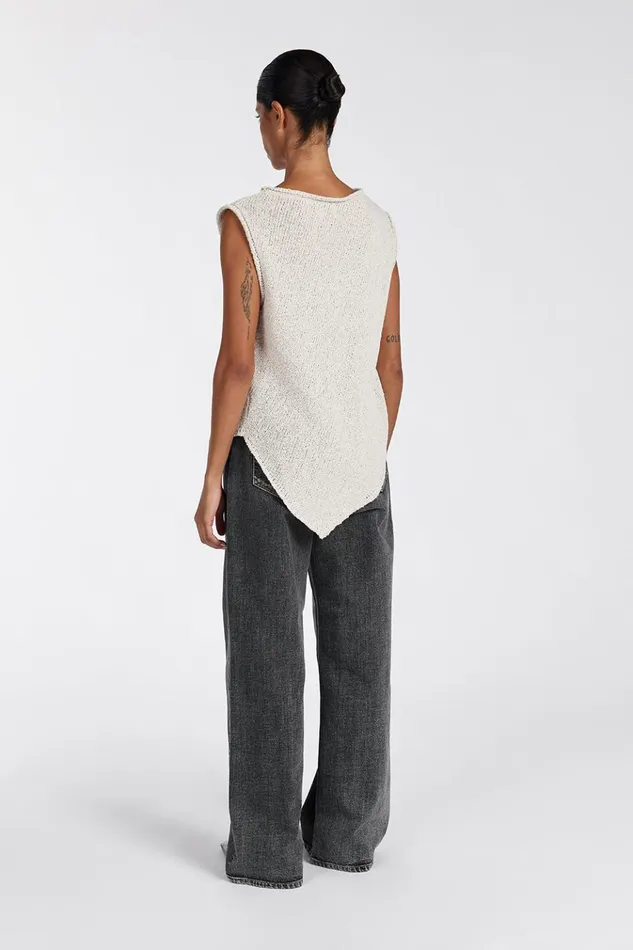 Women Knitted DISSH ALTHEA STONE ASYM KNIT TOP