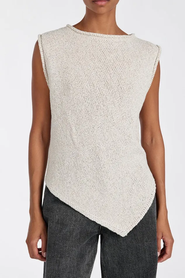 Women Knitted DISSH ALTHEA STONE ASYM KNIT TOP