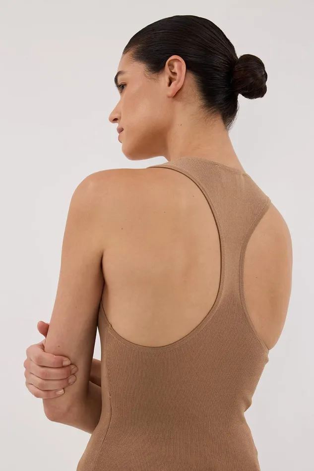 Women Knitted DISSH DEVIN TAN RACER KNIT TANK
