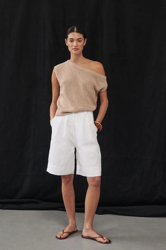 Women Knitted DISSH KERRY TAN ASYM KNIT TOP