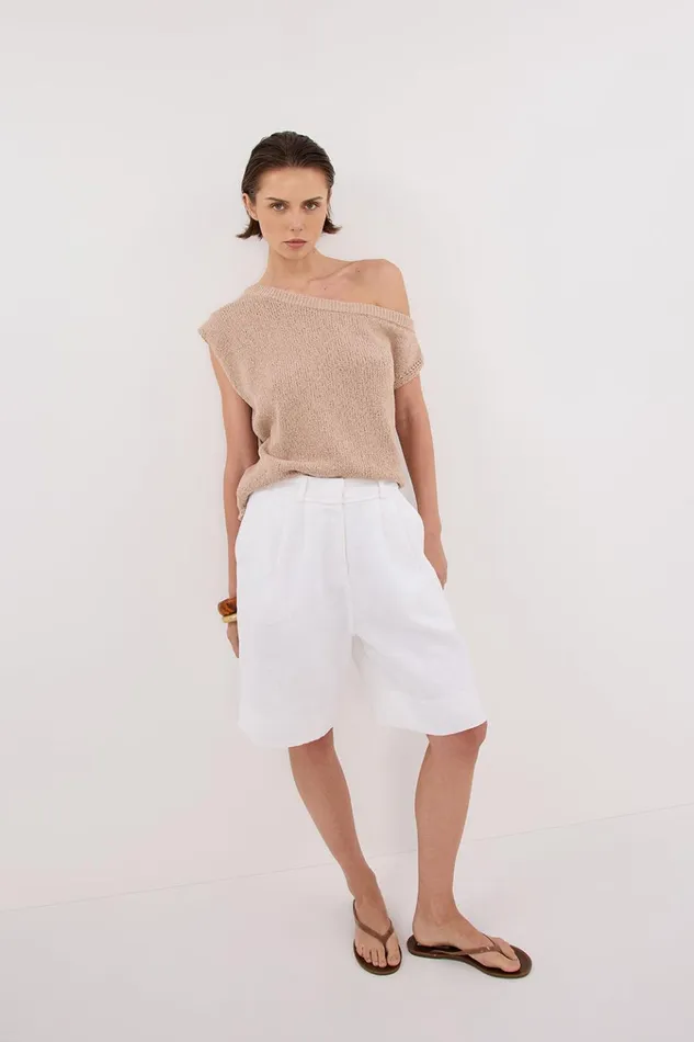 Women Knitted DISSH KERRY TAN ASYM KNIT TOP