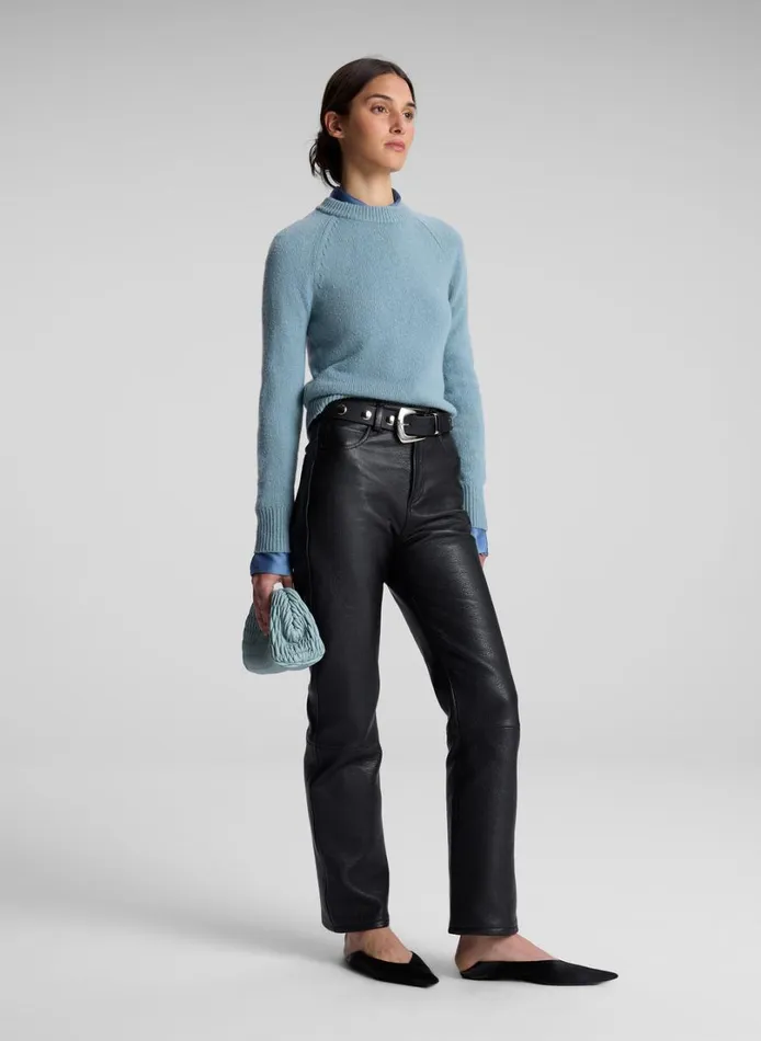 Women Knitwear ALC Frankie Wool Cashmere Crew Neck Sweater Zenith Blue