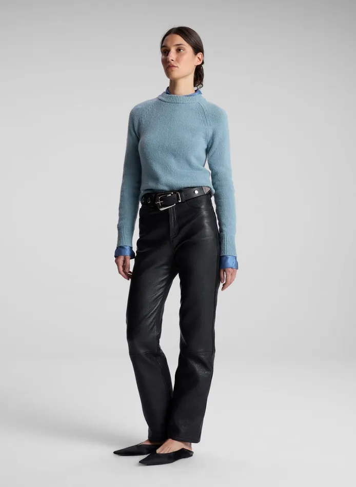 Women Knitwear ALC Frankie Wool Cashmere Crew Neck Sweater Zenith Blue