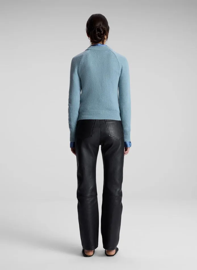 Women Knitwear ALC Frankie Wool Cashmere Crew Neck Sweater Zenith Blue