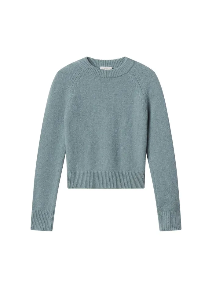 Women Knitwear ALC Frankie Wool Cashmere Crew Neck Sweater Zenith Blue