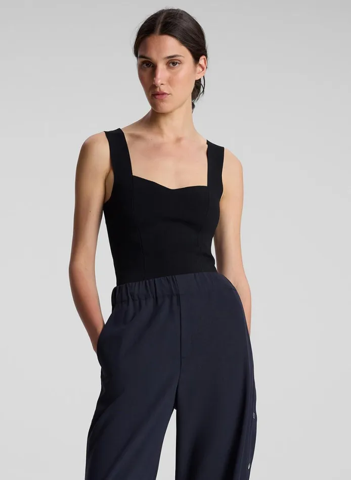 Women Knitwear ALC Jordana Compact Knit Top Black