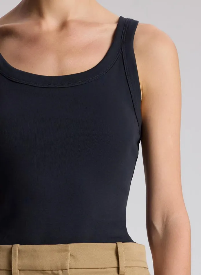 Women Knitwear ALC Kai Cotton Rib Tank Black