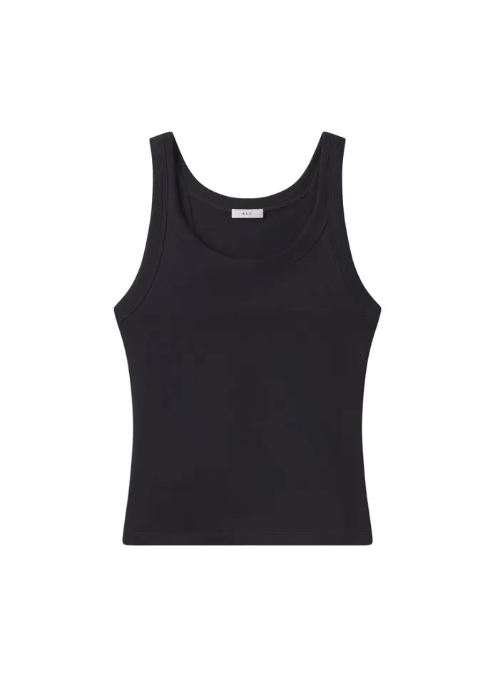 Women Knitwear ALC Kai Cotton Rib Tank Black