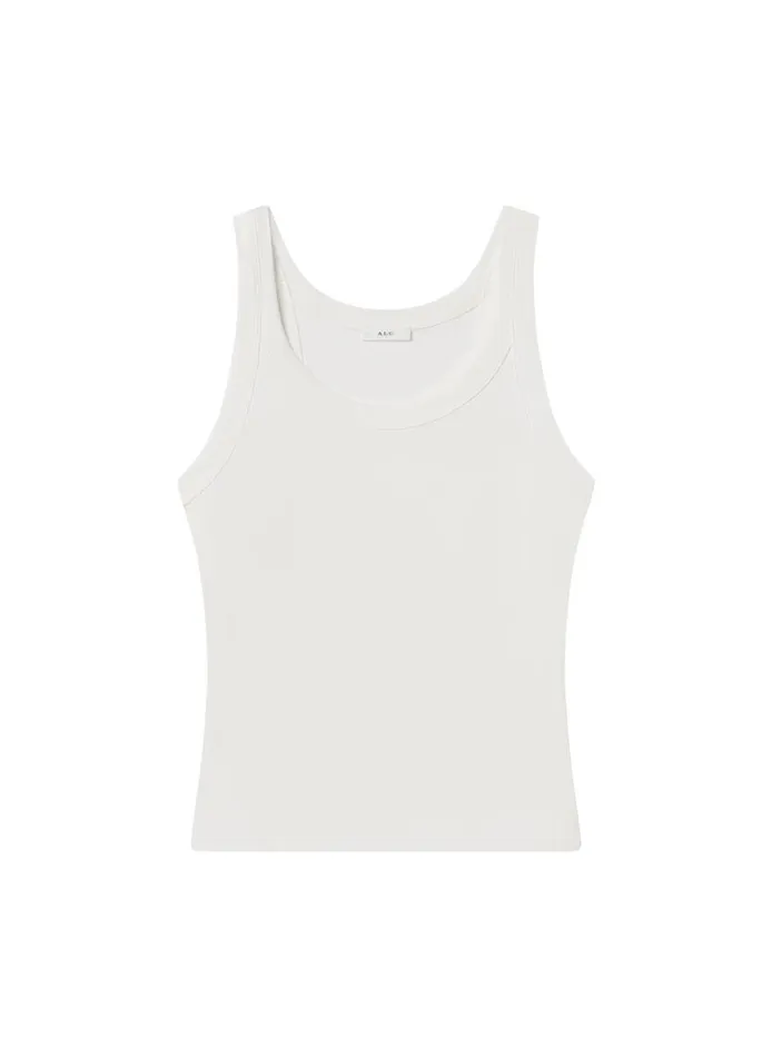 Women Knitwear ALC Kai Cotton Rib Tank White