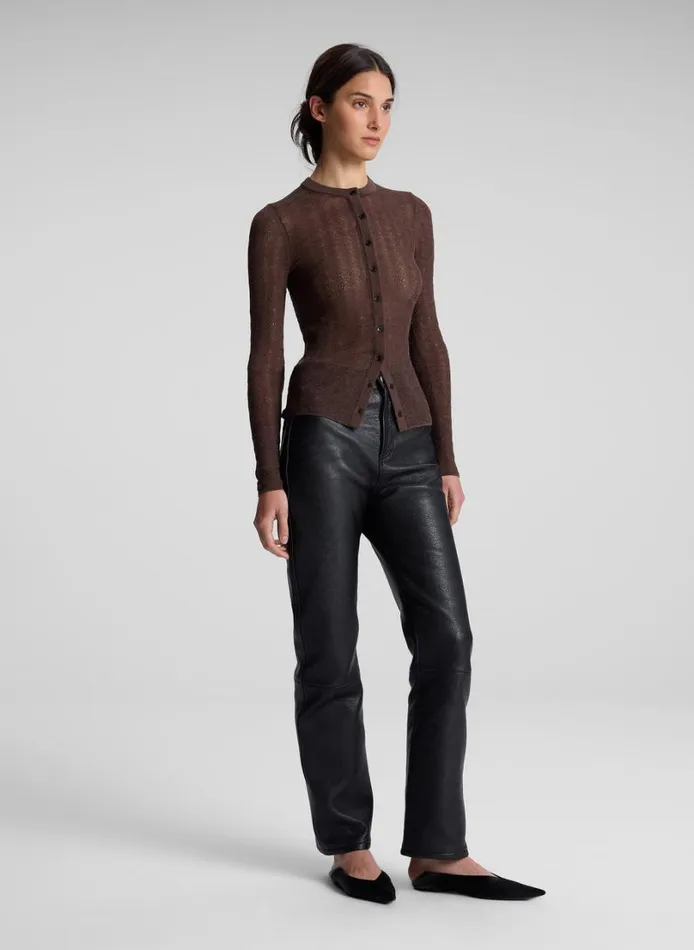 Women Knitwear ALC Marley Alpaca Cardigan Brown