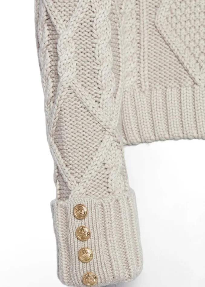 Women Knitwear Holland Cooper Noveli Cable Knit Taupe Women Knitwear Holland Cooper Noveli Cable Knit Taupe