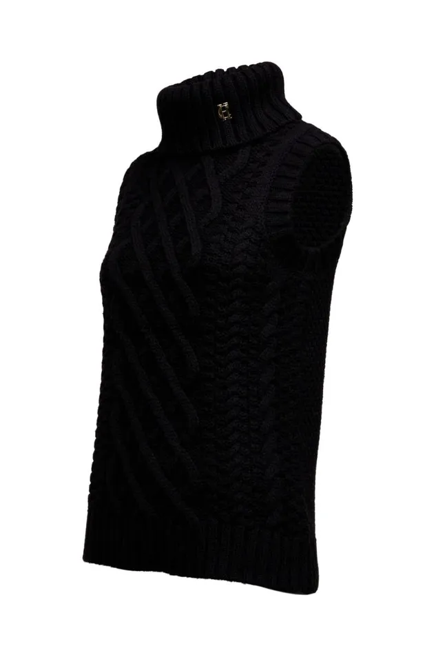 Women Knitwear Holland Cooper Sleeveless Knit Black Women Knitwear Holland Cooper Sleeveless Knit Black