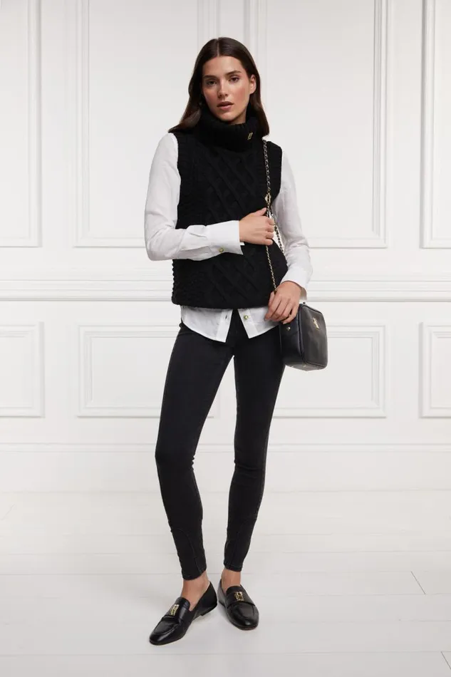 Women Knitwear Holland Cooper Sleeveless Knit Black Women Knitwear Holland Cooper Sleeveless Knit Black