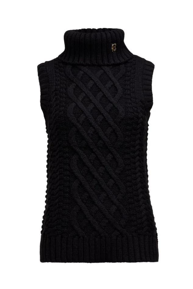 Women Knitwear Holland Cooper Sleeveless Knit Black Women Knitwear Holland Cooper Sleeveless Knit Black