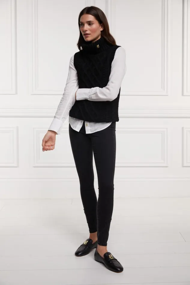 Women Knitwear Holland Cooper Sleeveless Knit Black Women Knitwear Holland Cooper Sleeveless Knit Black