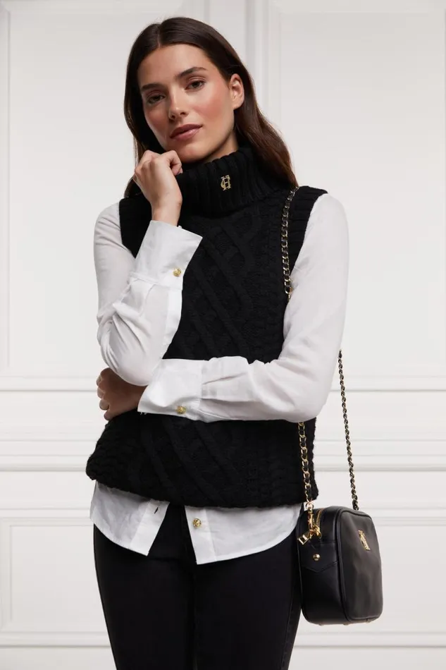 Women Knitwear Holland Cooper Sleeveless Knit Black Women Knitwear Holland Cooper Sleeveless Knit Black