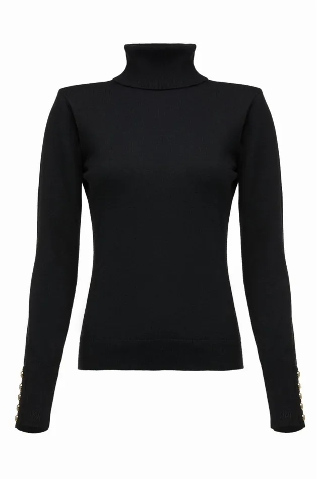 Women Knitwear Holland Cooper Victoria Cashmere Roll Neck Black Women Knitwear Holland Cooper Victoria Cashmere Roll Neck Black
