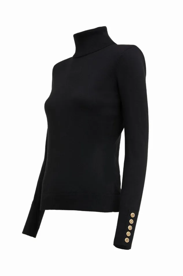 Women Knitwear Holland Cooper Victoria Cashmere Roll Neck Black Women Knitwear Holland Cooper Victoria Cashmere Roll Neck Black