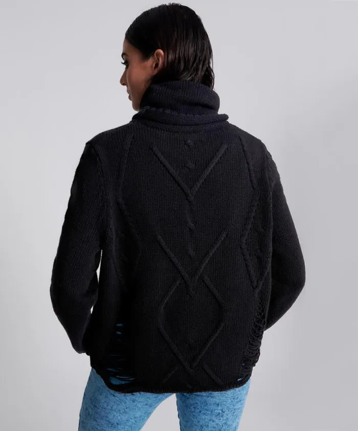 Women LADDERED ROLL NECK SWEATER One Teaspoon Knitwear Women LADDERED ROLL NECK SWEATER One Teaspoon Knitwear