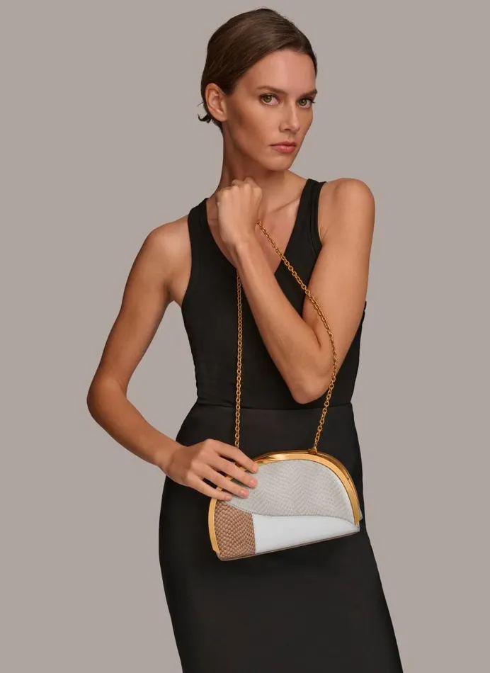 Women LAWRENCE CLUTCH Fawnzincwhite Donna Karan New York Crossbodies And Satchels Women LAWRENCE CLUTCH Fawnzincwhite Donna Karan New York Crossbodies And Satchels