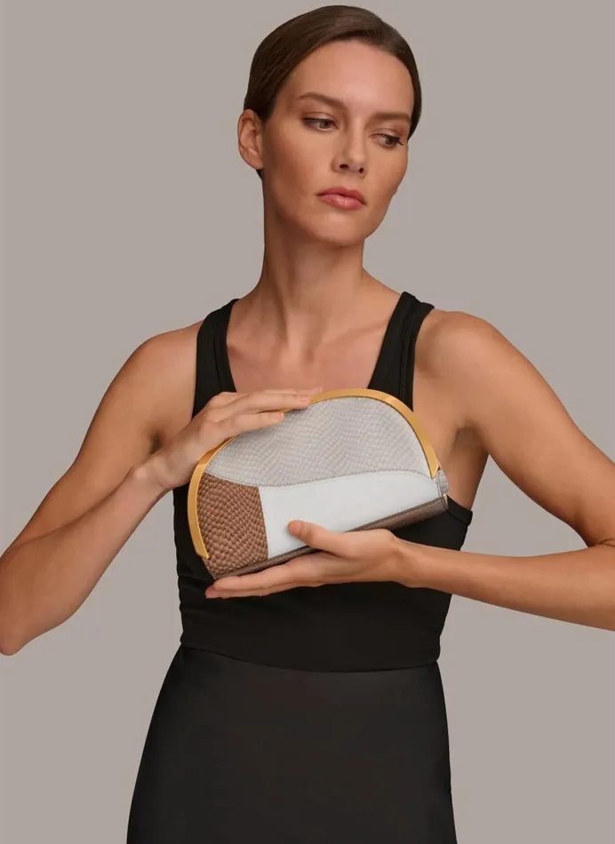 Women LAWRENCE CLUTCH Fawnzincwhite Donna Karan New York Crossbodies And Satchels Women LAWRENCE CLUTCH Fawnzincwhite Donna Karan New York Crossbodies And Satchels