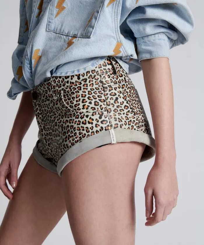Women LEOPARD PRINT LEATHER LOW WAIST BANDITS One Teaspoon Bottoms Women LEOPARD PRINT LEATHER LOW WAIST BANDITS One Teaspoon Bottoms