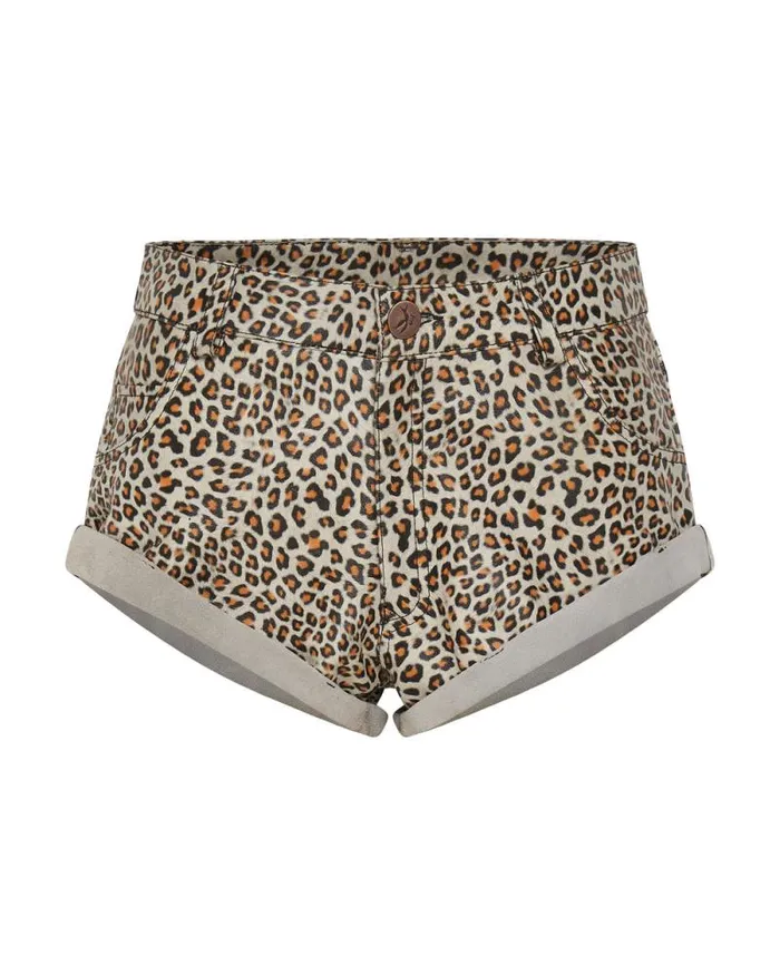 Women LEOPARD PRINT LEATHER LOW WAIST BANDITS One Teaspoon Bottoms Women LEOPARD PRINT LEATHER LOW WAIST BANDITS One Teaspoon Bottoms