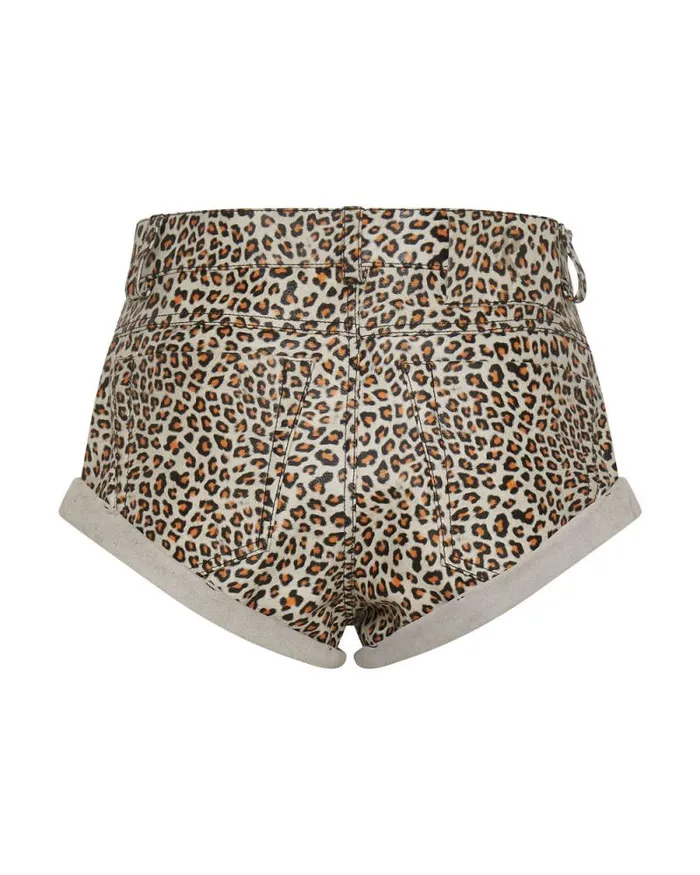 Women LEOPARD PRINT LEATHER LOW WAIST BANDITS One Teaspoon Bottoms Women LEOPARD PRINT LEATHER LOW WAIST BANDITS One Teaspoon Bottoms