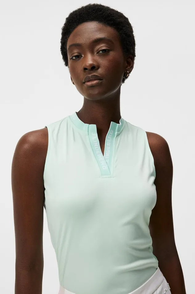 Women Leya Sleeveless Top Honeydew JLindeberg Polo Shirts Women Leya Sleeveless Top Honeydew JLindeberg Polo Shirts