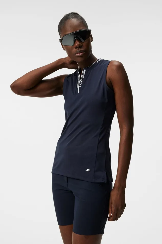 Women Leya Sleeveless Top JL Navy JLindeberg Polo Shirts