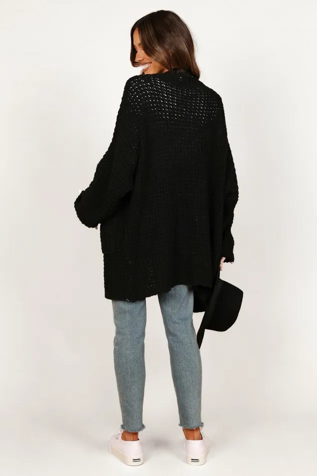 Women Leyonie Cardigan Black Sweaters Petal and Pup