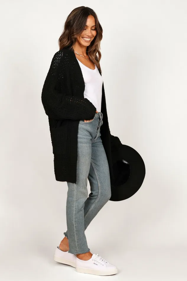 Women Leyonie Cardigan Black Sweaters Petal and Pup