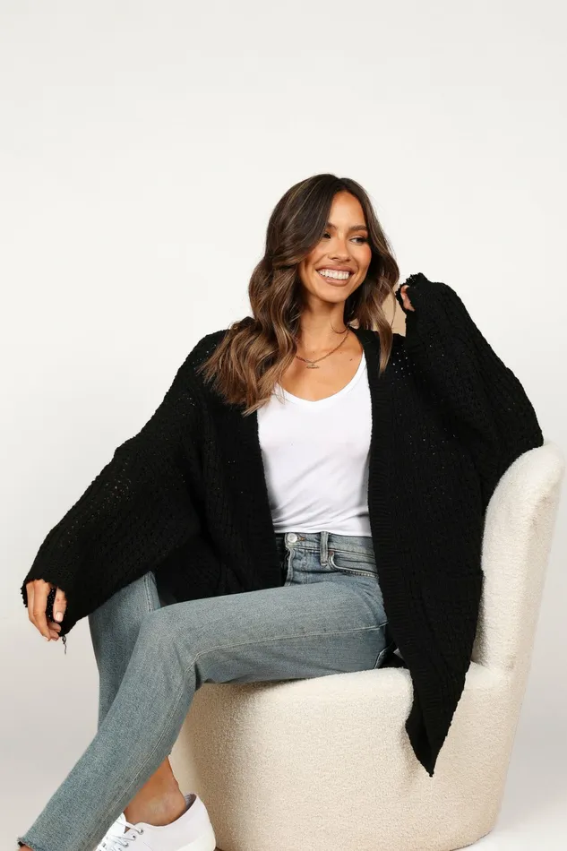 Women Leyonie Cardigan Black Sweaters Petal and Pup