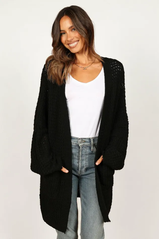 Women Leyonie Cardigan Black Sweaters Petal and Pup