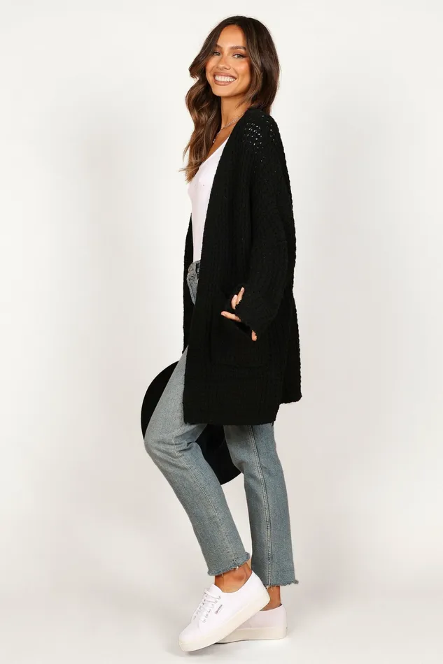 Women Leyonie Cardigan Black Sweaters Petal and Pup