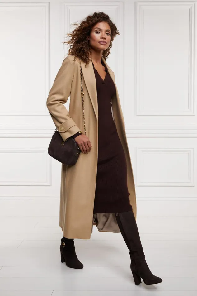 WomenLittle Dresses Holland Cooper Knitted Shirt Dress Chocolate WomenLittle Dresses Holland Cooper Knitted Shirt Dress Chocolate