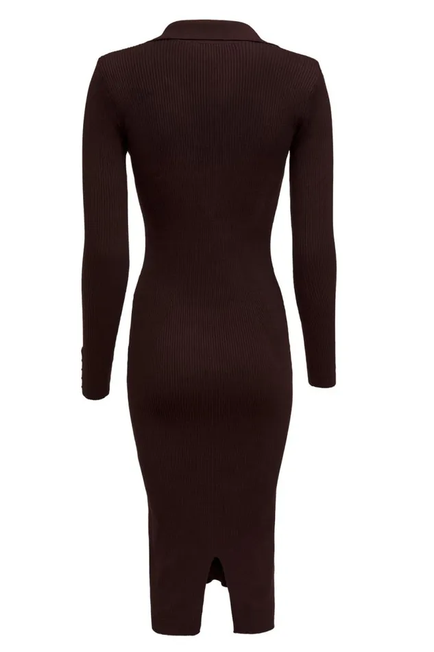 WomenLittle Dresses Holland Cooper Knitted Shirt Dress Chocolate WomenLittle Dresses Holland Cooper Knitted Shirt Dress Chocolate