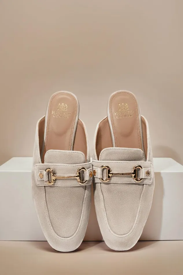 Women Loafers Holland Cooper Kingston Horse Bit Loafer Taupe Suede