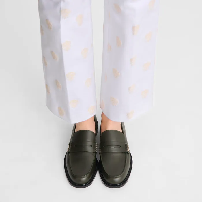 Women Loafers Longchamp Au Sultan Loafer Khaki