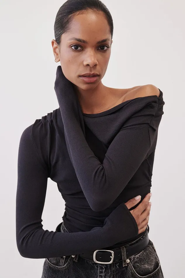 Women Long Sleeved DISSH ENZO BITTER CHOC TOP