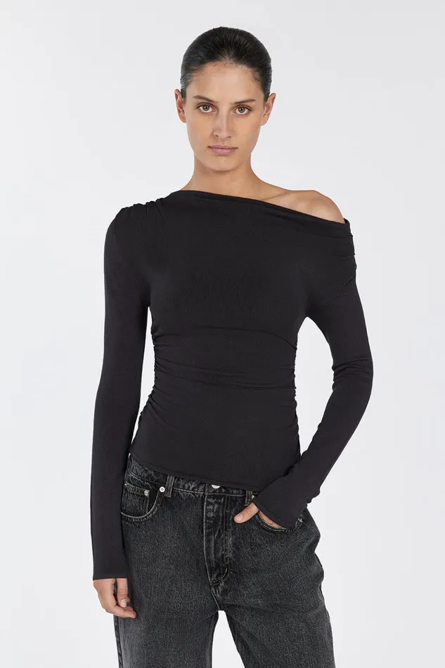 Women Long Sleeved DISSH ENZO BITTER CHOC TOP