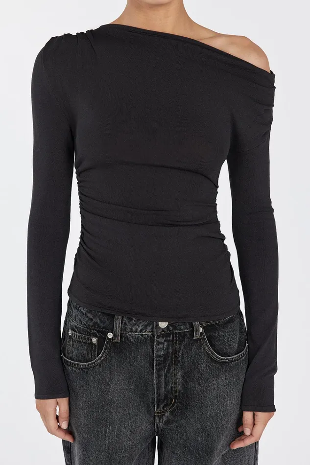 Women Long Sleeved DISSH ENZO BITTER CHOC TOP
