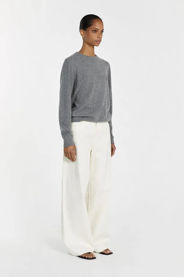 Women Long Sleeved DISSH INDY GREY CASHMERE KNIT JUMPER