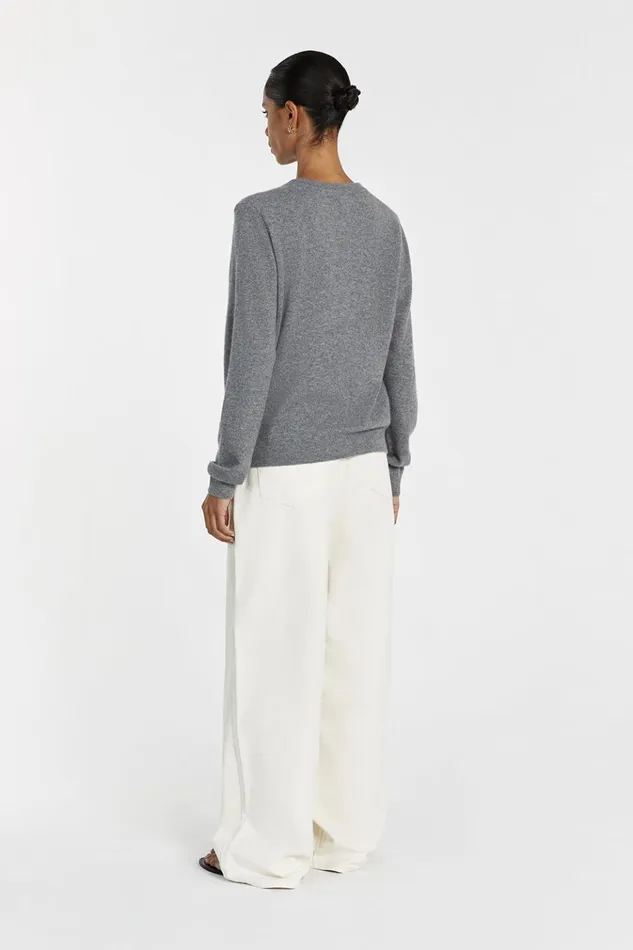 Women Long Sleeved DISSH INDY GREY CASHMERE KNIT JUMPER