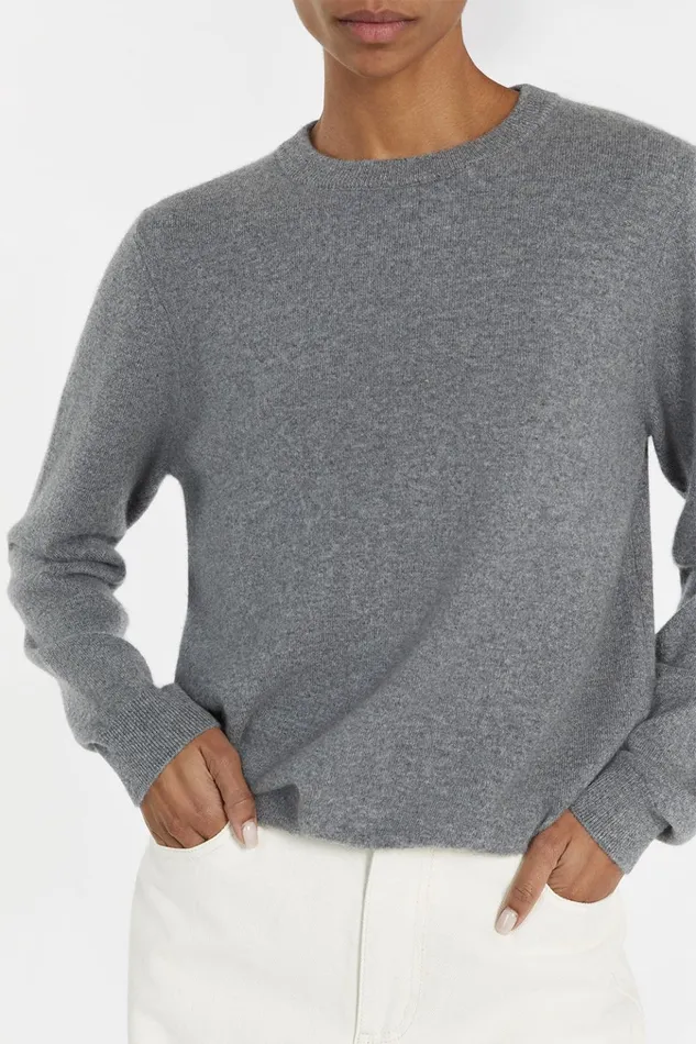 Women Long Sleeved DISSH INDY GREY CASHMERE KNIT JUMPER