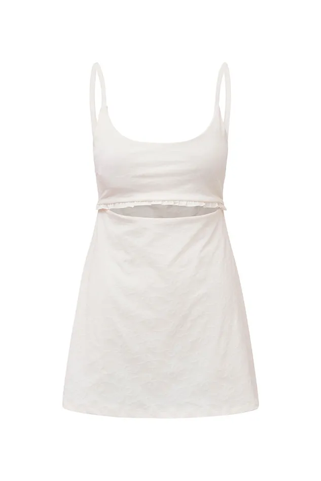Women LoveShackFancy Active Astoria Bow Print Active Dress Cloud Dancer