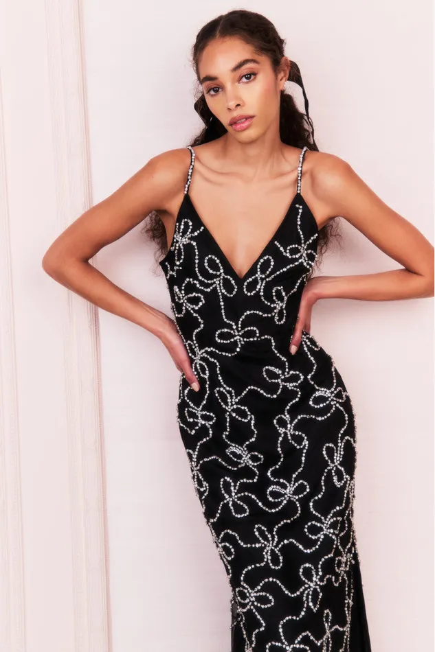 Women LoveShackFancy Dresses Kaylen Embellished Midi Dress Black