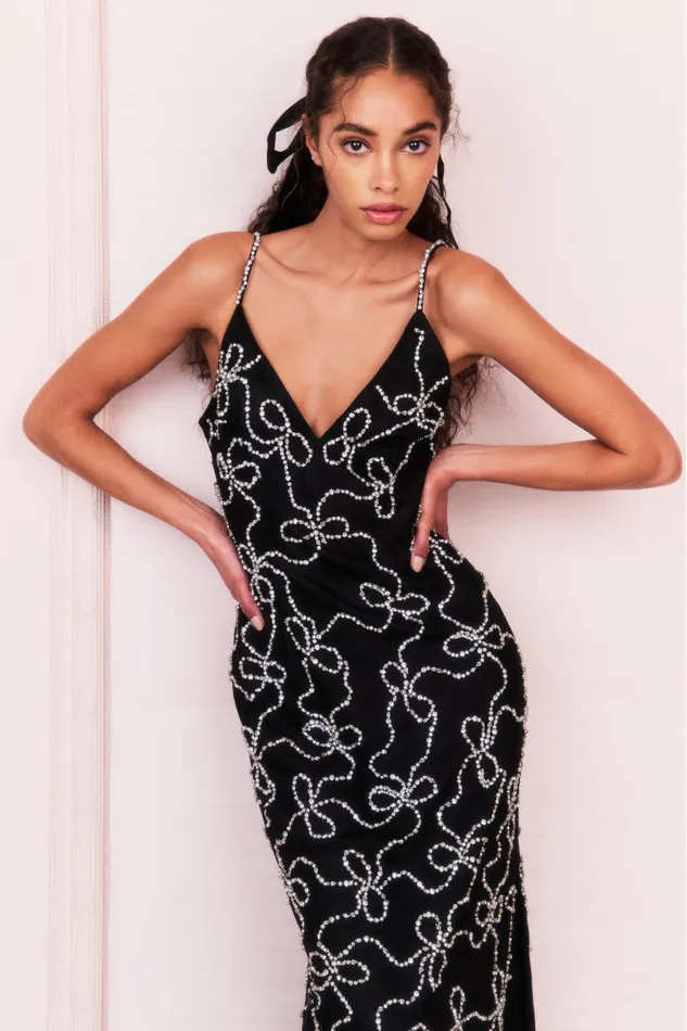 Women LoveShackFancy Dresses Kaylen Embellished Midi Dress Black