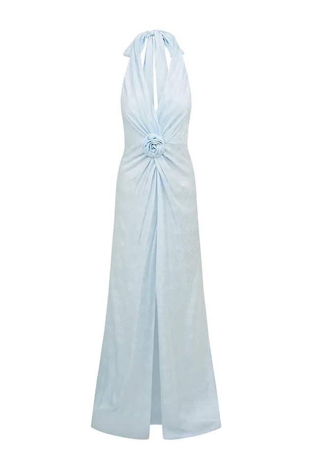 Women LoveShackFancy Dresses Lowry Halter Maxi Dress Ice Blue